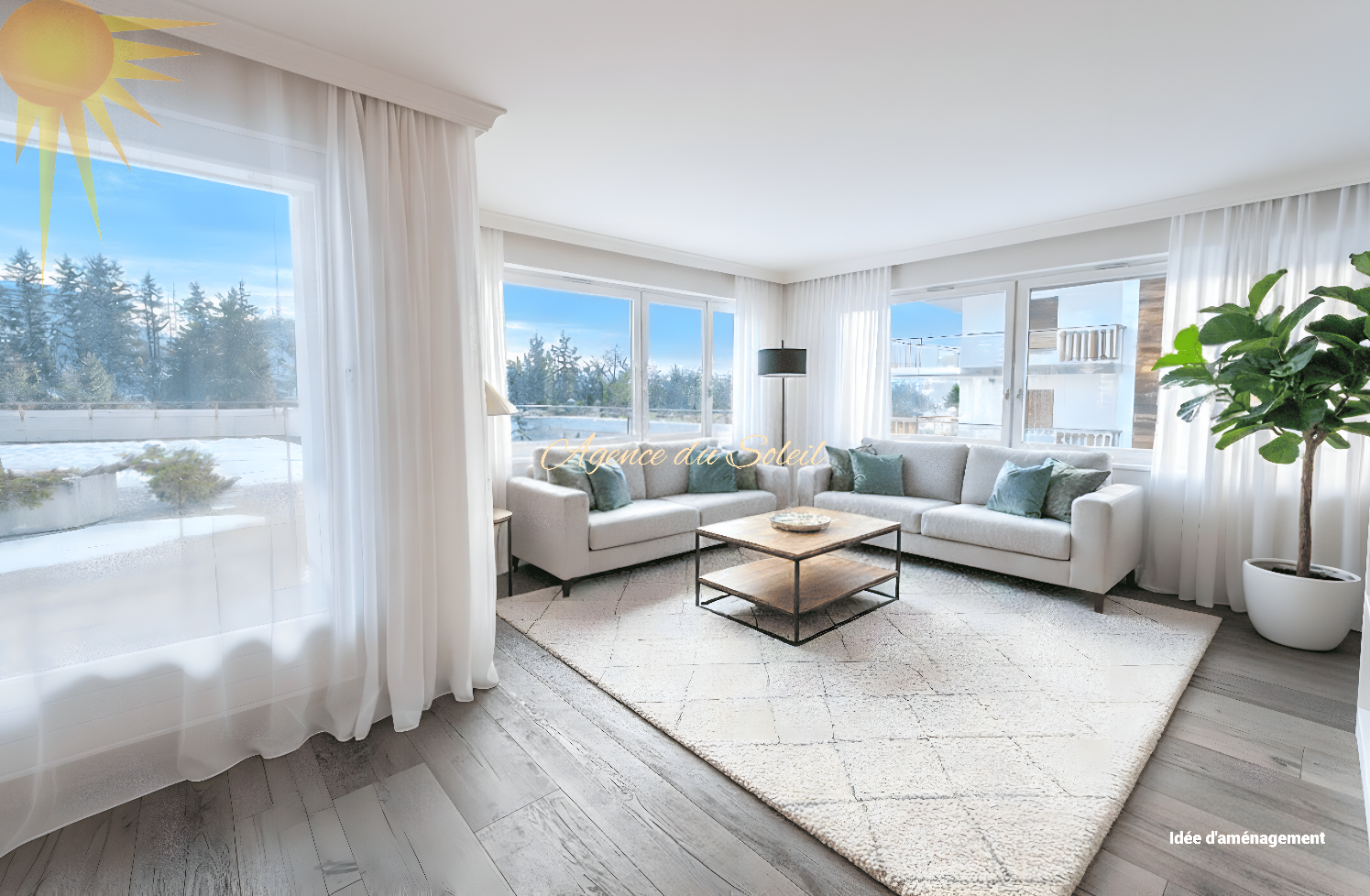 Au cœur de Crans! Grand appartement traversant d'angle de 5.5 pièces avec vaste terrasse sud!