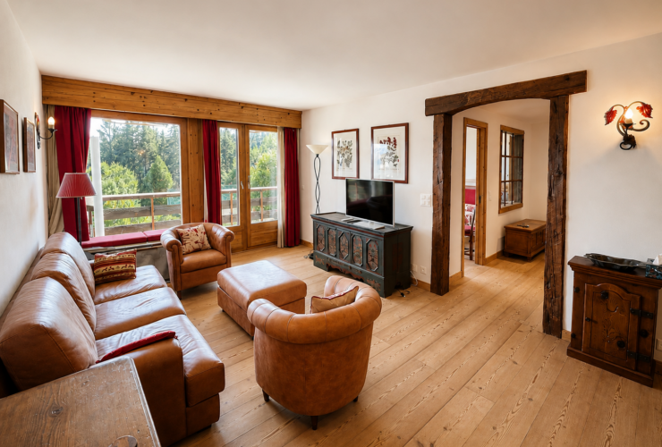 À louer à la semaine : Appartement Ski-in, Ski-out de 5.5 pièces avec 2 places de parc intérieurs, à Montana !